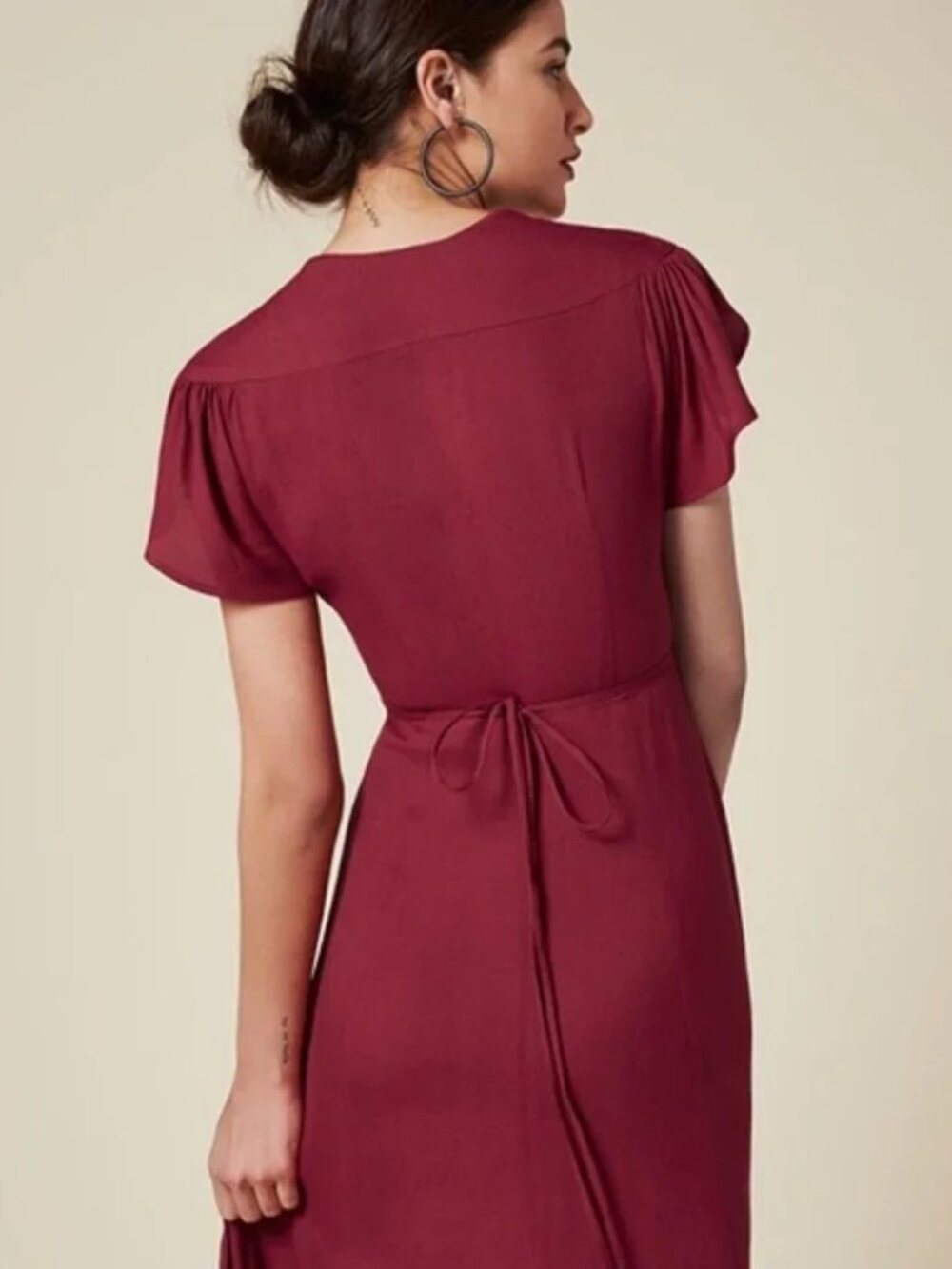 Reformation Orchid Wrap Dress in Red I Size 2 - Picture 8 of 8
